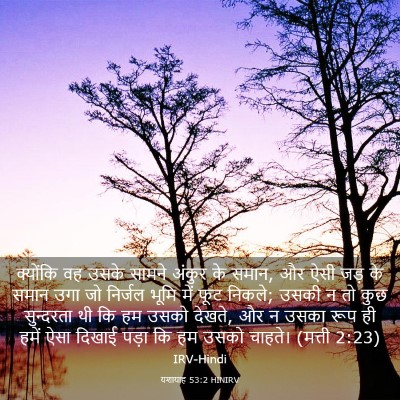 Picture 03 - यशायाह 53:2 HINIRV - क्योंकि वह उसके - Bible Verse Picture