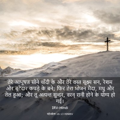 Picture 03 - यहेजकेल 16:13 HINIRV - तेरे आभूषण सोने - Bible Verse Picture