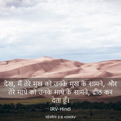 Picture 03 - यहेजकेल 3:8 HINIRV - देख, मैं तेरे मुख - Bible Verse Picture