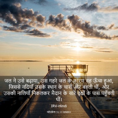 Picture 03 - यहेजकेल 31:4 HINIRV - जल ने उसे बढ़ाया, - Bible Verse Picture