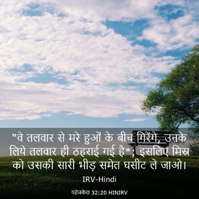 Picture 03 - यहेजकेल 32:20 HINIRV - “वे तलवार से मरे - Bible Verse Picture