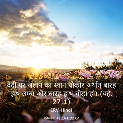 Picture 03 - यहेजकेल 43:16 HINIRV - वेदी पर जलाने का - Bible Verse Picture