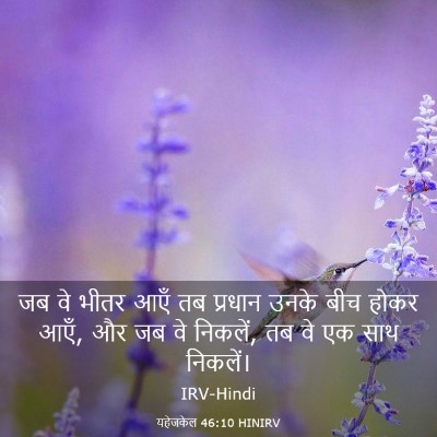 Picture 03 - यहेजकेल 46:10 HINIRV - जब वे भीतर आएँ तब - Bible Verse Picture