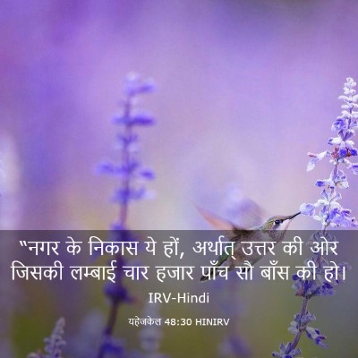 Picture 03 - यहेजकेल 48:30 HINIRV - “नगर के निकास ये - Bible Verse Picture