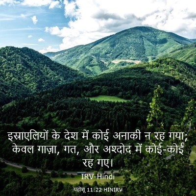 Picture 03 - यहोशू 11:22 HINIRV - इस्राएलियों के - Bible Verse Picture