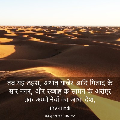 Picture 03 - यहोशू 13:25 HINIRV - तब यह ठहरा, अर्थात् - Bible Verse Picture