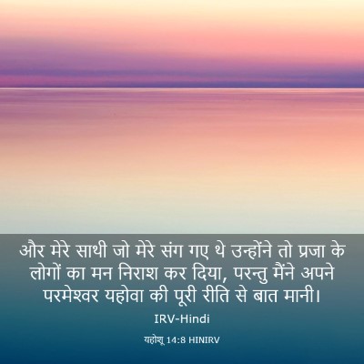 Picture 03 - यहोशू 14:8 HINIRV - और मेरे साथी जो - Bible Verse Picture