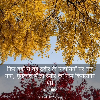Picture 03 - यहोशू 15:15 HINIRV - फिर वहाँ से वह दबीर - Bible Verse Picture