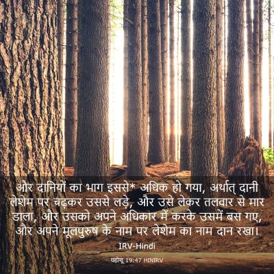 Picture 03 - यहोशू 19:47 HINIRV - और दानियों का भाग - Bible Verse Picture