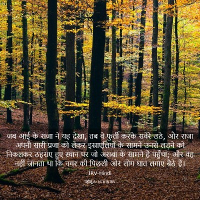 Picture 03 - यहोशू 8:14 HINIRV - जब आई के राजा ने यह - Bible Verse Picture