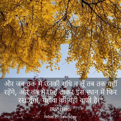 Picture 03 - यिर्मयाह 27:22 HINIRV - और जब तक मैं उनकी - Bible Verse Picture
