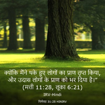 Picture 03 - यिर्मयाह 31:25 HINIRV - क्योंकि मैंने थके - Bible Verse Picture