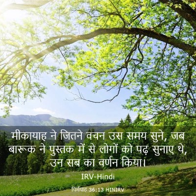 Picture 03 - यिर्मयाह 36:13 HINIRV - मीकायाह ने जितने - Bible Verse Picture