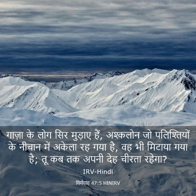 Picture 03 - यिर्मयाह 47:5 HINIRV - गाज़ा के लोग सिर - Bible Verse Picture
