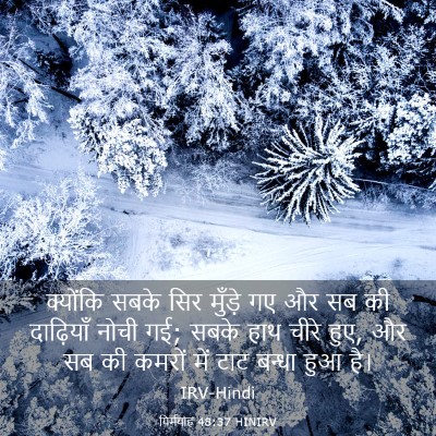 Picture 03 - यिर्मयाह 48:37 HINIRV - क्योंकि सबके सिर - Bible Verse Picture