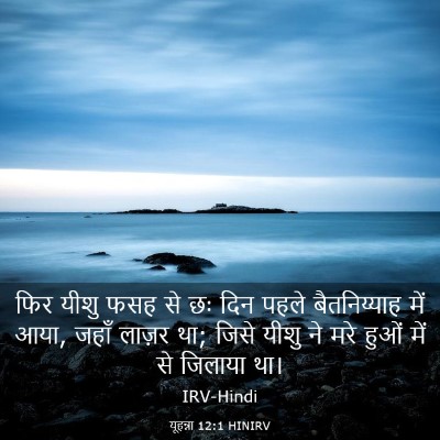 Picture 03 - यूहन्ना 12:1 HINIRV - फिर यीशु फसह से छः - Bible Verse Picture