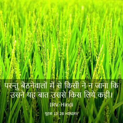 Picture 03 - यूहन्ना 13:28 HINIRV - परन्तु बैठनेवालों - Bible Verse Picture