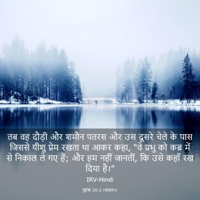 Picture 03 - यूहन्ना 20:2 HINIRV - तब वह दौड़ी और शमौन - Bible Verse Picture