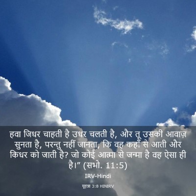 Picture 03 - यूहन्ना 3:8 HINIRV - हवा जिधर चाहती है - Bible Verse Picture