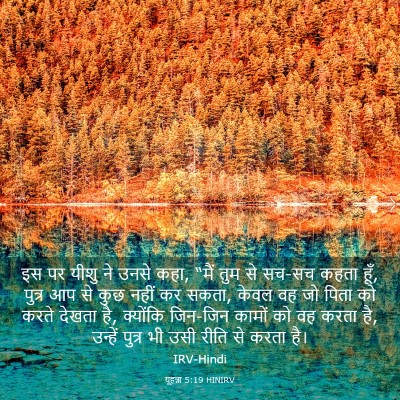 Picture 03 - यूहन्ना 5:19 HINIRV - इस पर यीशु ने उनसे - Bible Verse Picture