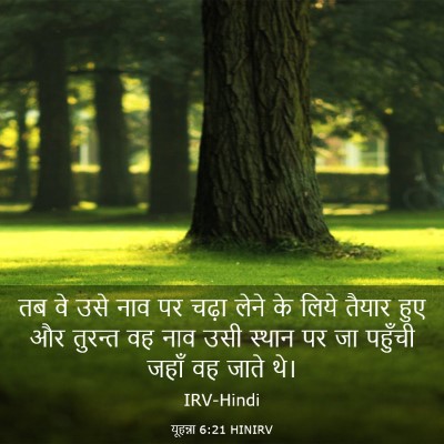 Picture 03 - यूहन्ना 6:21 HINIRV - तब वे उसे नाव पर - Bible Verse Picture