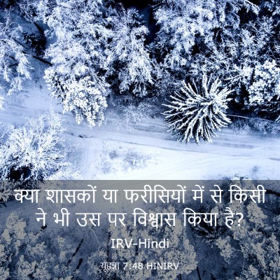 Picture 03 - यूहन्ना 7:48 HINIRV - क्या शासकों या - Bible Verse Picture
