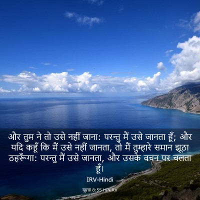 Picture 03 - यूहन्ना 8:55 HINIRV - और तुम ने तो उसे - Bible Verse Picture