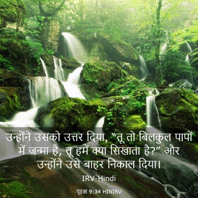 Picture 03 - यूहन्ना 9:34 HINIRV - उन्होंने उसको - Bible Verse Picture