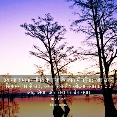 Picture 03 - योना 3:6 HINIRV - तब यह समाचार नीनवे - Bible Verse Picture