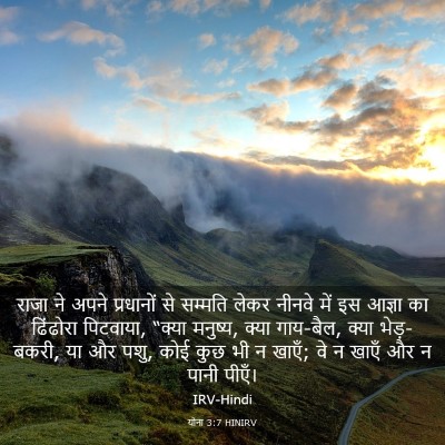 Picture 03 - योना 3:7 HINIRV - राजा ने अपने - Bible Verse Picture