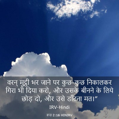 Picture 03 - रूत 2:16 HINIRV - वरन् मुट्ठी भर - Bible Verse Picture