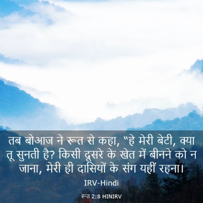 Picture 03 - रूत 2:8 HINIRV - तब बोआज ने रूत से - Bible Verse Picture