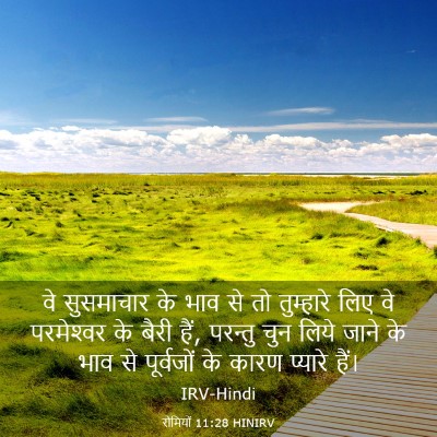Picture 03 - रोमियों 11:28 HINIRV - वे सुसमाचार के भाव - Bible Verse Picture