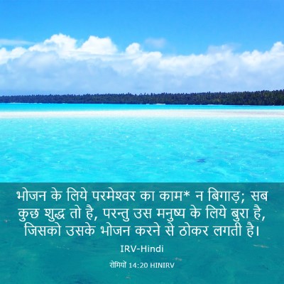 Picture 03 - रोमियों 14:20 HINIRV - भोजन के लिये - Bible Verse Picture