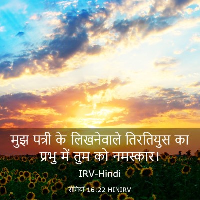 Picture 03 - रोमियों 16:22 HINIRV - मुझ पत्री के - Bible Verse Picture