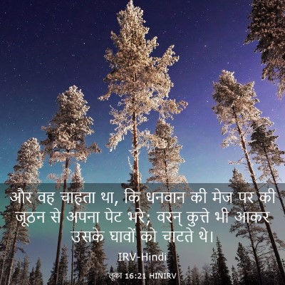 Picture 03 - लूका 16:21 HINIRV - और वह चाहता था, कि - Bible Verse Picture