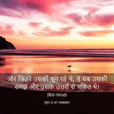 Picture 03 - लूका 2:47 HINIRV - और जितने उसकी सुन - Bible Verse Picture