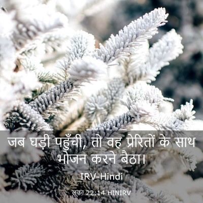 Picture 03 - लूका 22:14 HINIRV - जब घड़ी पहुँची, तो - Bible Verse Picture