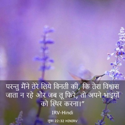 Picture 03 - लूका 22:32 HINIRV - परन्तु मैंने तेरे - Bible Verse Picture