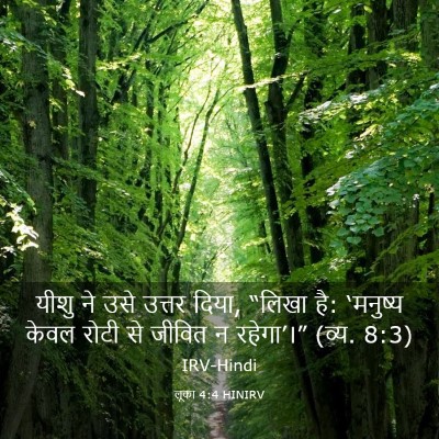 Picture 03 - लूका 4:4 HINIRV - यीशु ने उसे उत्तर - Bible Verse Picture