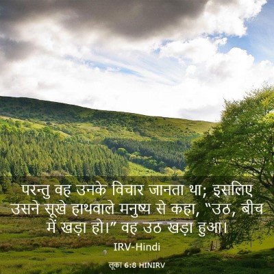 Picture 03 - लूका 6:8 HINIRV - परन्तु वह उनके - Bible Verse Picture