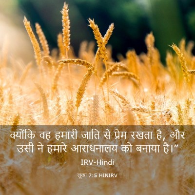 Picture 03 - लूका 7:5 HINIRV - क्योंकि वह हमारी - Bible Verse Picture