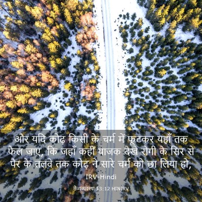 Picture 03 - लैव्यव्यवस्था 13:12 HINIRV - और यदि कोढ़ किसी के - Bible Verse Picture