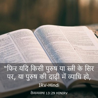 Picture 03 - लैव्यव्यवस्था 13:29 HINIRV - “फिर यदि किसी - Bible Verse Picture