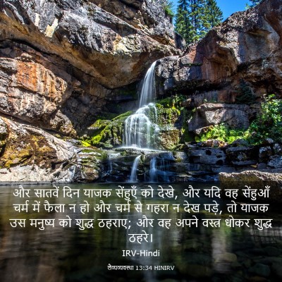 Picture 03 - लैव्यव्यवस्था 13:34 HINIRV - और सातवें दिन याजक - Bible Verse Picture
