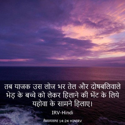 Picture 03 - लैव्यव्यवस्था 14:24 HINIRV - तब याजक उस लोज भर - Bible Verse Picture