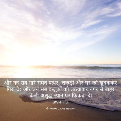 Picture 03 - लैव्यव्यवस्था 14:45 HINIRV - और वह सब गारे समेत - Bible Verse Picture
