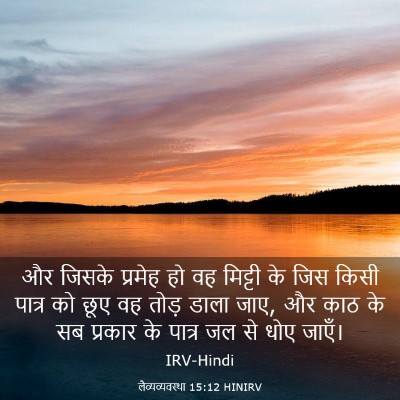 Picture 03 - लैव्यव्यवस्था 15:12 HINIRV - और जिसके प्रमेह हो - Bible Verse Picture