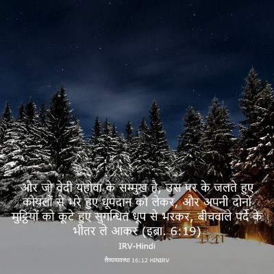 Picture 03 - लैव्यव्यवस्था 16:12 HINIRV - और जो वेदी यहोवा के - Bible Verse Picture