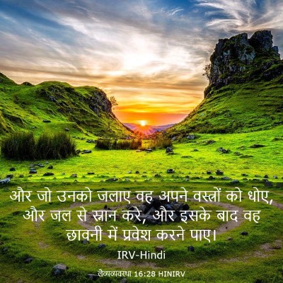 Picture 03 - लैव्यव्यवस्था 16:28 HINIRV - और जो उनको जलाए वह - Bible Verse Picture